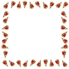 seamless pattern with junk fast food drawing by watercolor, artistic painting background, hand drawn illustration. pizza and burger set