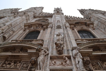 Architectural elements of the Milan Cathedral.
