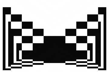 Abstract Black and White Geometric Pattern with Squares. Contrasty Optical Psychedelic Illusion. Checkered Flag for Game. 3D Illustration