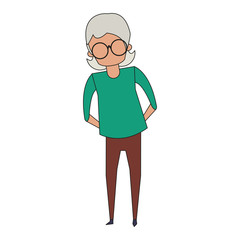 grandparent senior old grandmother cartoon faceless