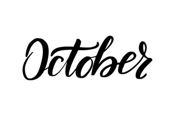 brush lettering October