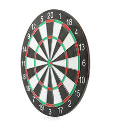 New empty dart board isolated on white