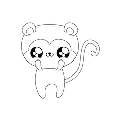 cute monkey baby animal kawaii style