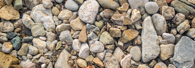 Stones close-up on the beach