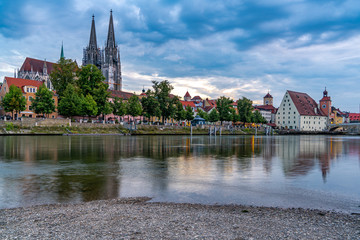 Wolkenhimmel über der Regensburger Altstadt