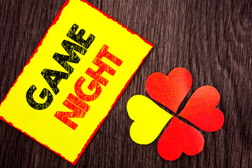Text showing Game Night. Business photo showcasing Entertainment Fun Play Time Event For Gaming...