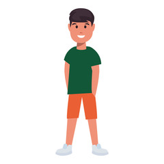 happy boy celebrating character white background