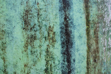 Green grunge painted wall surface worn weathered dirty old rough vintage background surface texture