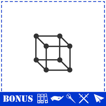 Cube icon flat