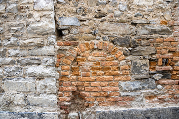 vecchio muro di mattoni e pietre texture