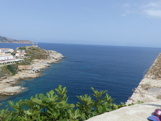 Fototapeta na wymiar Paysage en hauteur vue sur mer, corse
