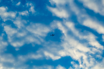 Blue sky with clouds. Natural background.