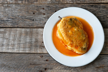 Mexican stuffed chili pepper 