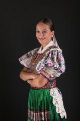 Slovak folklore. Slovakian folklore girl.