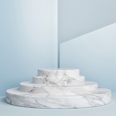 Abstract winner marble podium, 3d illustration