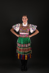 Slovak folklore. Slovakian folklore girl.