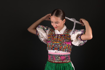 Slovak folklore. Slovakian folklore girl.