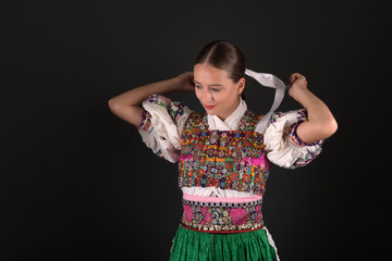 Slovak folklore. Slovakian folklore girl.