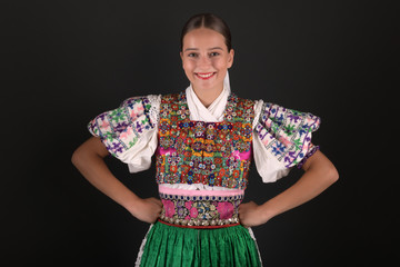 Slovak folklore. Slovakian folklore girl.