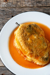 Mexican stuffed chili pepper 