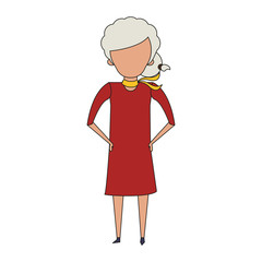 grandparent senior old grandmother cartoon faceless