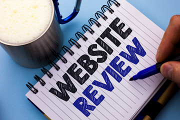 Conceptual hand writing showing Website Review. Business photo text Homepage Evaluation Customer...