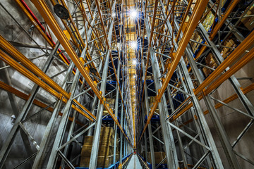 Modern automation of warehouse production in China.
