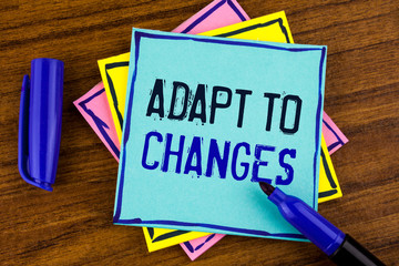 Handwriting text writing Adapt To Changes. Concept meaning Innovative changes adaption with...
