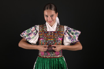 Slovak folklore. Slovakian folklore girl.