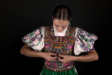 Slovak folklore. Slovakian folklore girl.