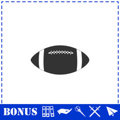 Rugby ball icon flat