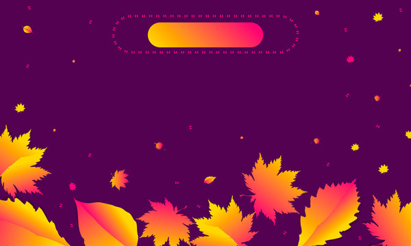 Autumn Background orange and yellow color autumn sale web banner template with leaves, vector