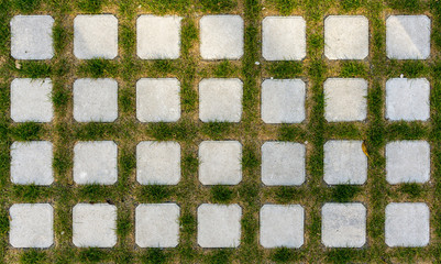 Concrete on grass