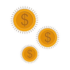 coin with dollar symbol in white background