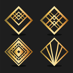black background art deco frames