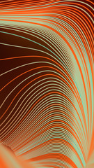 Wave band geometric pattern. Composition of various colored lines. 3d rendering