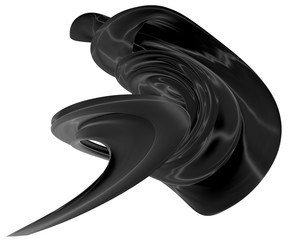 Wavy fabric on a white background. 3D rendering.