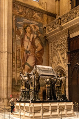 The tomb of Christopher Columbus in Seville, Spain