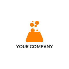 Science lab beaker logo inside vector illustration, labs school