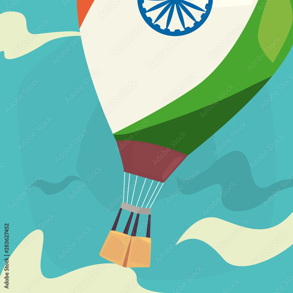 Poster indian happy independence day vector ilustration