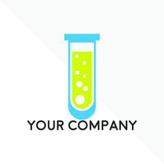 Science lab beaker logo inside vector illustration, labs school