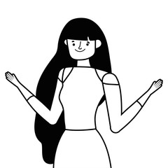 Isolated avatar woman vector design