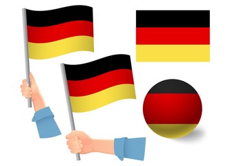 Germany flag in hand icon