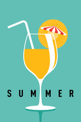 Summer time and happy holiday poster template background