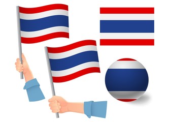 Thailand flag in hand icon