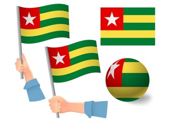 Togo flag in hand icon