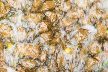 Stream flows through rocks as background