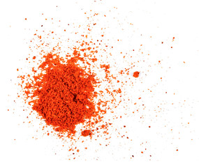 Paprika powder on white background