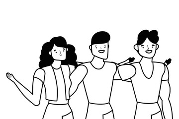 Isolated woman and men avatars design vector illustration