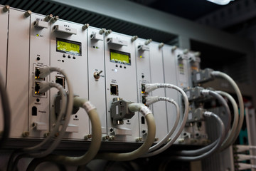 industrial PLC system in a rack